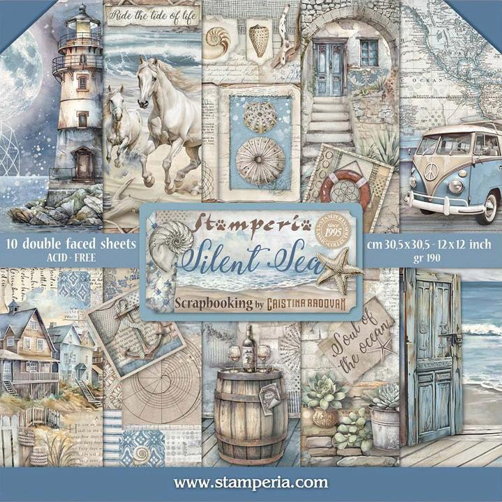 Image du produit Stamperia Scrapbook-Block "Silent Sea" (190 g/m², 10 x)