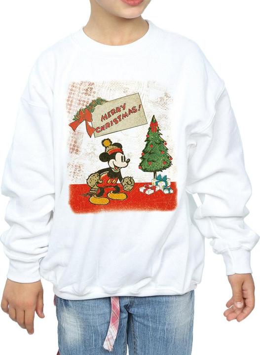 Actual product image Disney Girls Mickey Mouse Vintage Christmas Sweatshirt (140, 146)