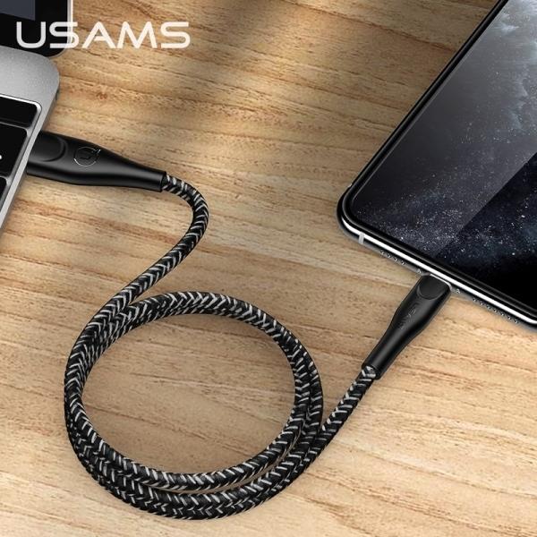 Actual product image Usams USB-A - Lightning cable 1 m black (63788-uniw) (1 m, USB 3.0)