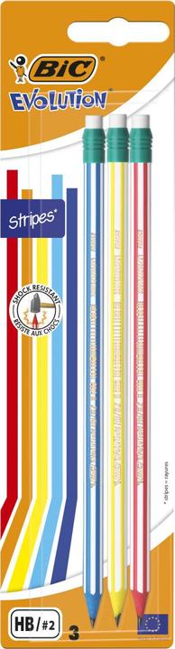 Actual product image Bic Evolution Stripes pencil (HB, 3 x)