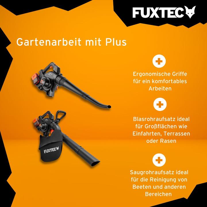 Actual product image Fuxtec 40 Volt 2in1 Akku-Laubbläser/-sauger Set FX-E2LBS-SET (Rechargeable battery operated, Vacuum cleaners & blowers)