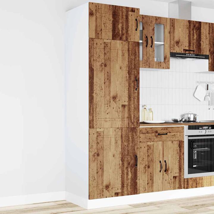 Image du produit VidaXL Armoire de cuisine Kalmar aspect vieux bois Matériau dérivé du bois Armoire de cuisine blanche (60 x 57 x 207 cm)