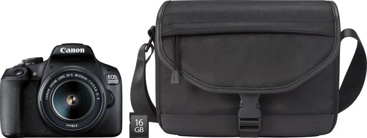 Productafbeelding Canon EOS 2000D Kit incl. SB-130 cameratas en SD-kaart 16GB (18 - 55 mm, 24.10 Mpx, APS-C / DX)