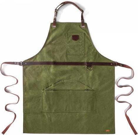 Image du produit Alaskan Maker Tablier de cuisine et de barbecue vert, avec poches