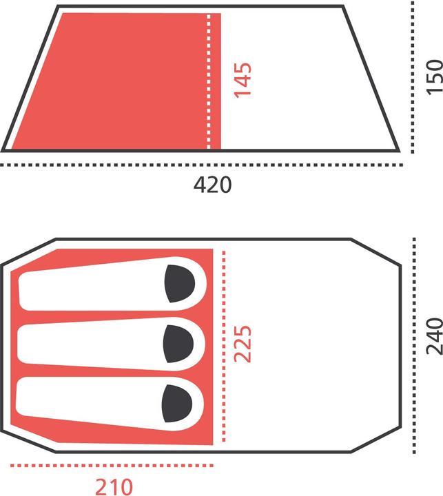 Actual product image Grand Canyon Robson 3 (Tunnel tent, 5.70 kg, 3 persons)