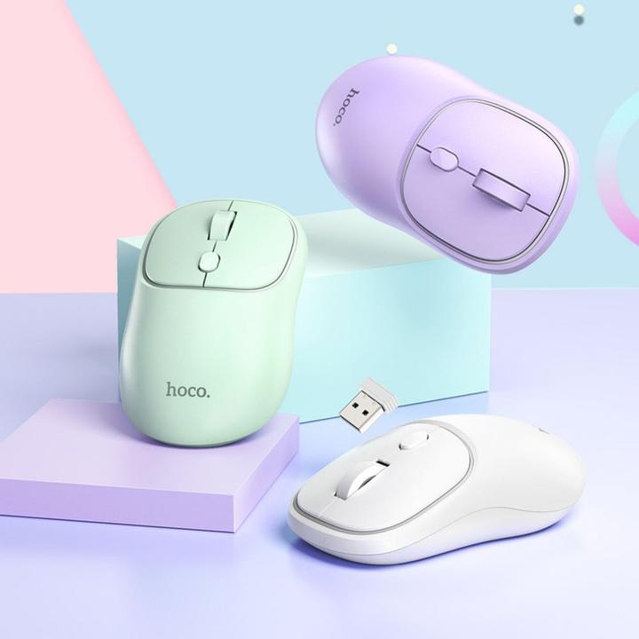 Produktbild Hoco - Wireless Mouse Royal (GM25) - Four Button Dual Mode Business 2.4G, 1600 DPI - Light Green (Kabellos)