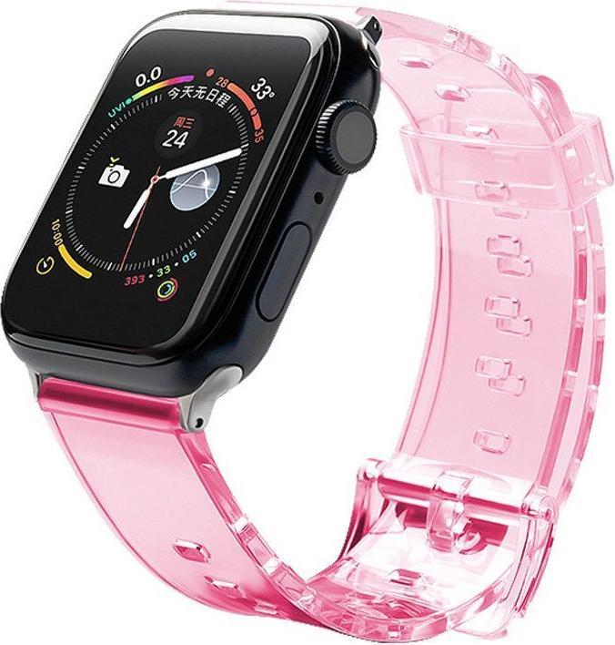 Actual product image Hurtel Strap Light Silicone Wristband Strap Bracelet Watch Bracelet Watch 6/5/4/3/2 (44mm / 42mm) Red (TPU)