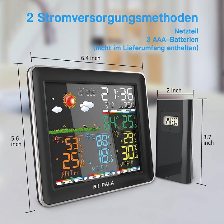 Produktbild Bilipala Wetterstation mit 3 Aussensensor