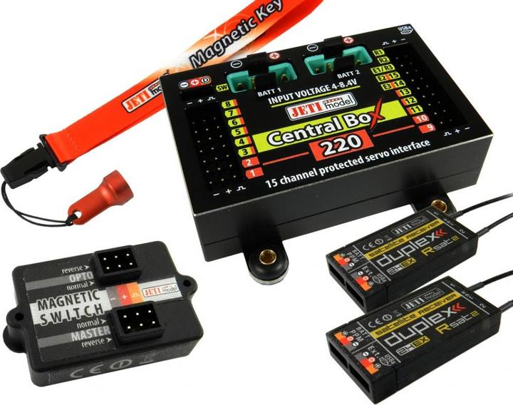 Immagine prodotto Jeti DUPLEX 2.4EX Central Box 220 + 2x Rsat2 + interruttore RC