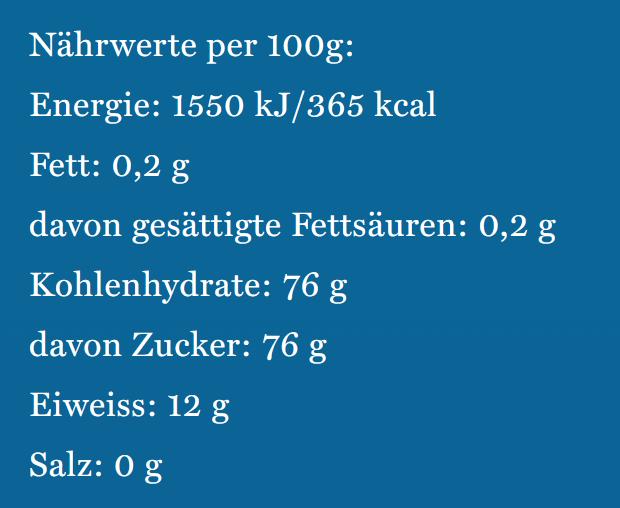 Valori nutrizionali e ingredienti Grethers Pastiglie di ribes nero Pastiglie (1 Pezzo/i)