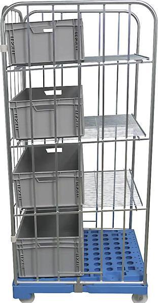 Image du produit ESB Roll-conteneur à plancher incliné, 3 côtés, bleu. (500 kg)