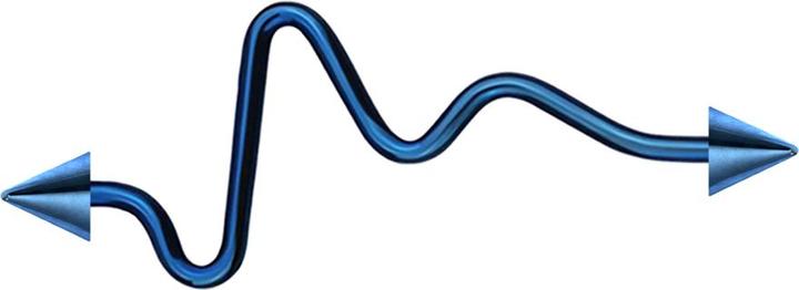 Actual product image Star Piercing Barbell dark blue heartbeat with two cones (Surgical steel 316L, without brass)