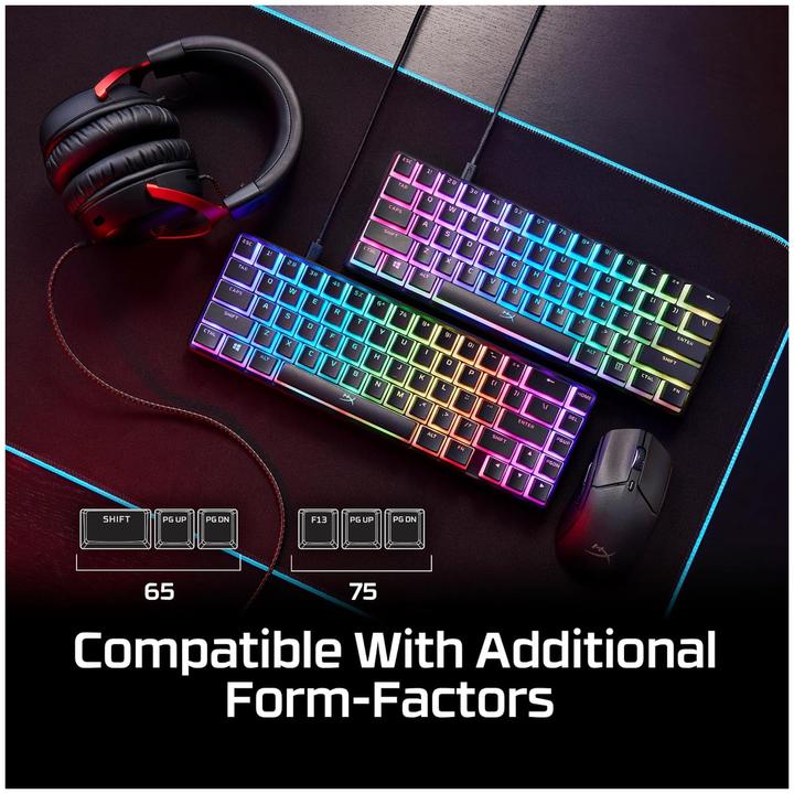 Image du produit HyperX Pudding Keycaps 2 Full 112 PBT Key Set - Black (US Layout) 7G8K1AA