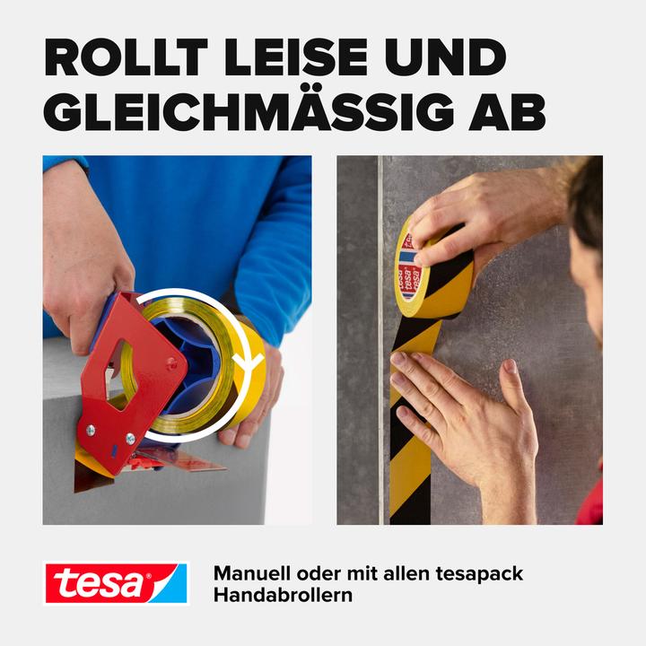 Actual product image tesa PREMIUM signal marking tape, self-adhesive PVC warning tape for permanent marking (50 mm)
