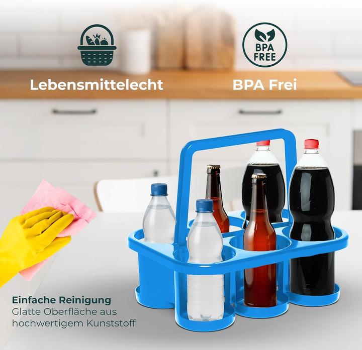 Produktbild Novaliv 4X Flaschenträger für 24 Flaschen - Stabiler Halt - Getränkekorb Kunststoff, Stapelbar, 32x2