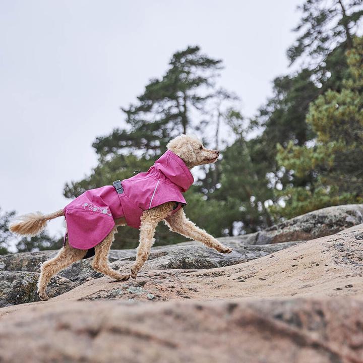 Actual product image Hurtta Monsoon V2 Eco Pink mackintosh, 65 cm (65, Dog raincoat)