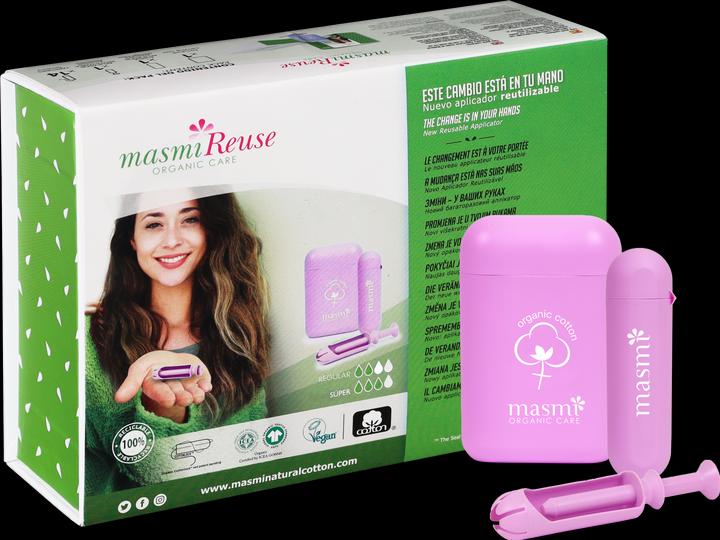 Produktbild Masmi Bio Tampon mit Re-Use Applicaror für Classic + Super Tampons - Reuse (1 x)
