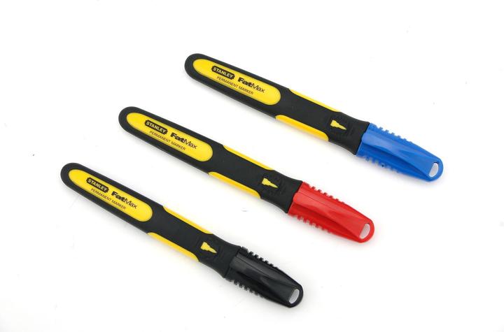 Stanley Permanent marker colored fine 3 pack (Black/red/blue, 3 x)