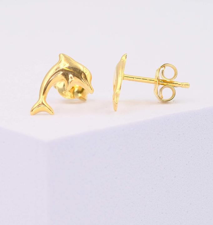 Produktbild Muau Stud earrings dolphins yellow gold 750, 11mm (750/18K Gelbgold)