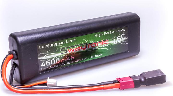 Image du produit Swaytronic SWAY Race-Pack LiPo 2S 7.4V 4500mAh 45C/90C Tamiya (7.40 V, 4500 mAh)