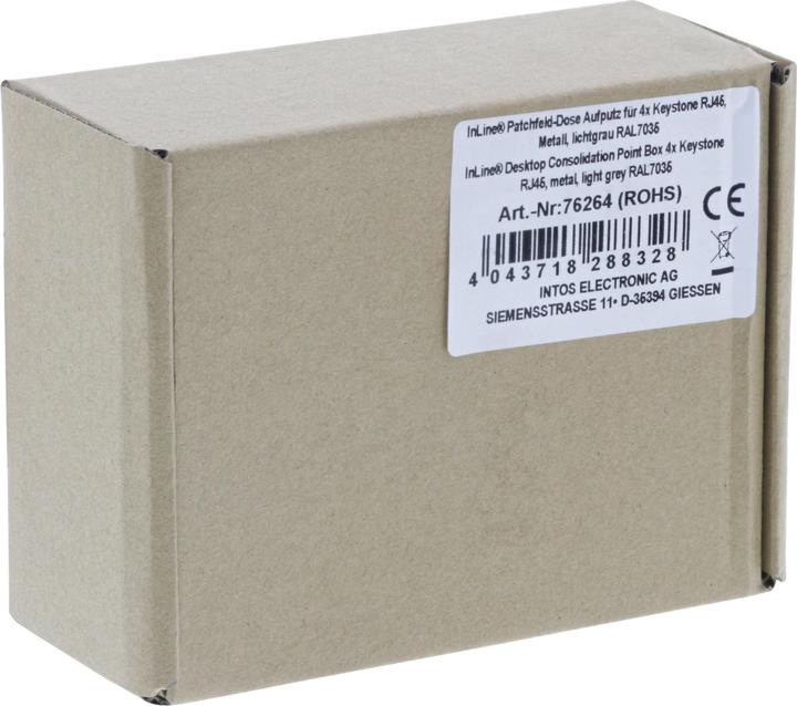 Produktbild InLine Patchfeld-Dose Aufputz für 4x Keystone RJ45