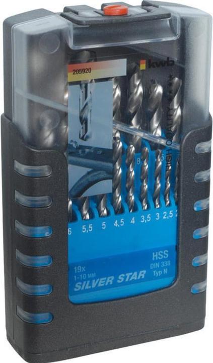 Produktbild kwb Spiralbohrer Set 19-teilig (6 mm, 1 mm, 6.5 mm, 5.5 mm, 10 mm, 1.5 mm, 7 mm, 3 mm, 5 mm, 8.5 mm, 8 mm, 2.5 mm, 9 mm, 3.5 mm, 4.5 mm, 2 mm, 7.5 mm, 9.5 mm, 4 mm)