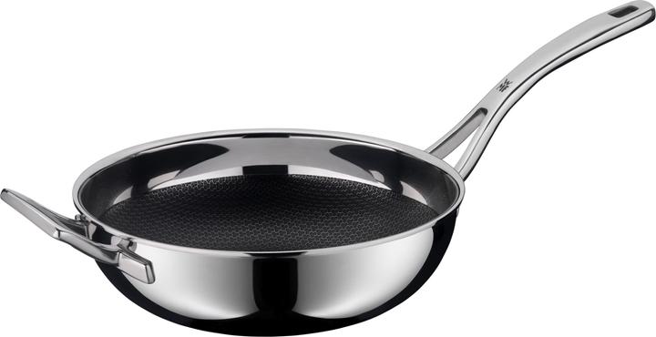 Produktbild WMF Wokpfanne Edelstahlpfanne 28cm Wabenboden Profi Resist Induktion beschichtet (28 cm, Bratpfanne, Edelstahl)
