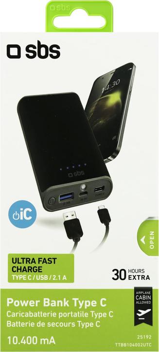 Image du produit SBS Banque d'énergie 10 400 mAh de type C (10.40 mAh)