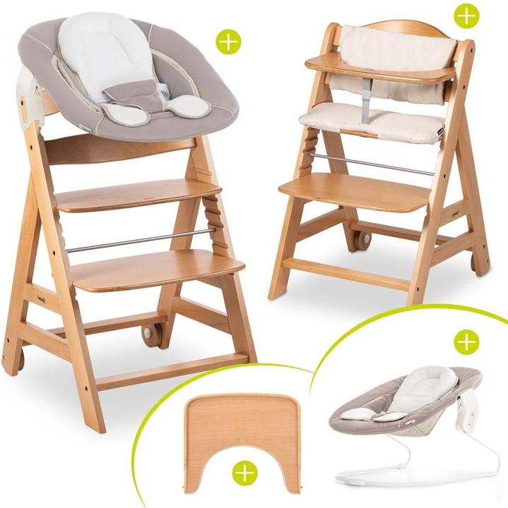 Produktbild Hauck Hochstühle Beta Plus Natural 5-tlg. Newborn-Set - Hochstuhl + (Hochstuhl)