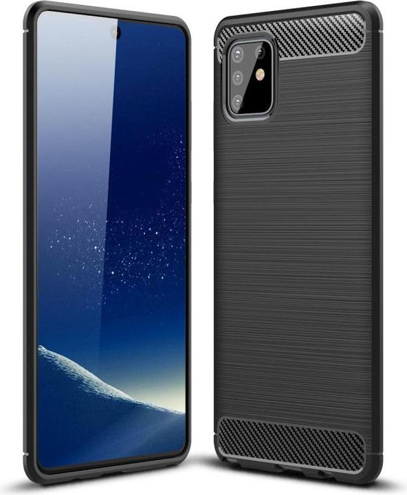 Immagine prodotto Cover-Discount Galaxy Note 10 Lite - Custodia in gomma con look in carbonio metallico nero (Samsung Galaxy Note 10 Lite)