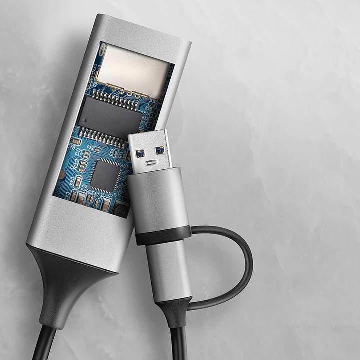Productafbeelding Axagon ADE-TXCA, USB-C + USB-A 3.2 Gen 1 - Gigabit Ethernet s????ov?? karta, Asix AX88179, automatisch (USB-C, USB, RJ45/LAN (1x))