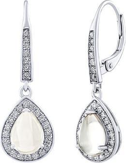 Silvego BRISA Silver Earrings with Moonstone and Brilliance Zirconia JJJ1141EMS