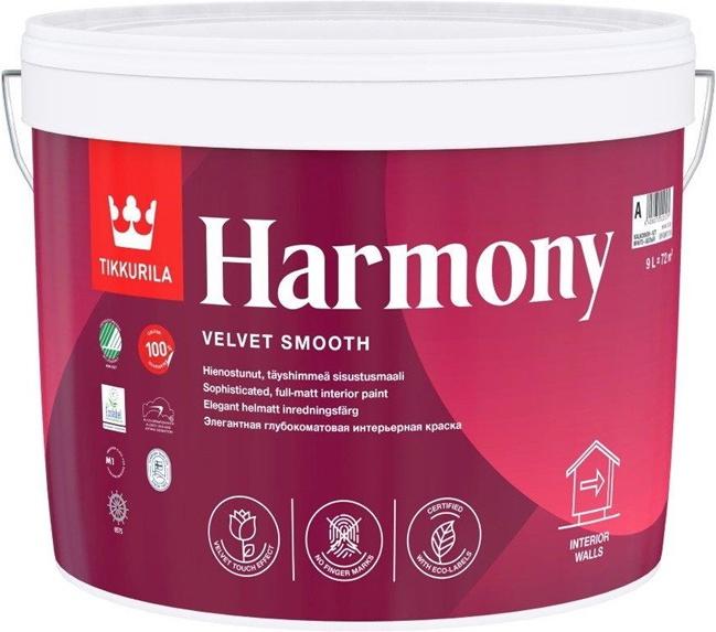Tikkurila Paint Abs,Mat Harmony A 9.0l F/Wall Tikk (WALL TIKK, MAT HARMONY A 9.0L F)
