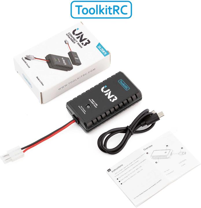 Actual product image Toolkitrc UN3 NiMH 4-8 Zellen 2A Ladegerät DC 9-20V USB-C