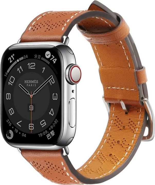 Produktbild Hurtel Armband Leder Lederarmband Apple Watch Ultra, SE, 9, 8, 7, 6, 5, 4, 3, 2, 1 (49, 45, 44, 42 mm) Band (Naturleder)