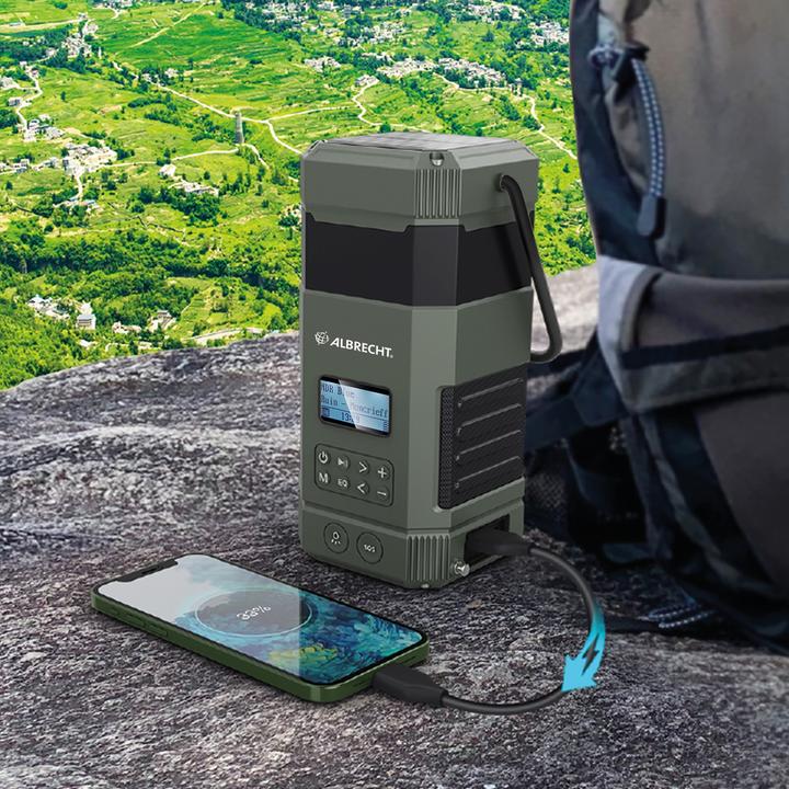 Productafbeelding Albrecht DR 114 DAB+ noodbuitenradio met campinglampje (DAB+, VHF, Bluetooth)