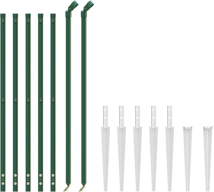 Produktbild VidaXL Maschendrahtzaun mit Bodenhülsen Zaun Gartenzaun Maschendraht Grün