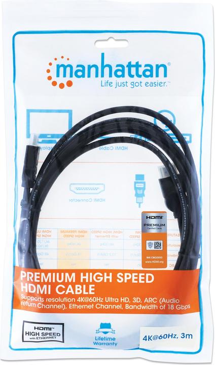 Produktbild Manhattan HDMI (Typ A) — HDMI (Typ A) (3 m, HDMI)