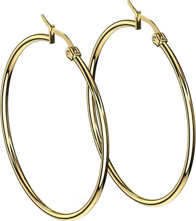 Image du produit Star Piercing Boucle d'oreille ronde plaquée or (Acier chirurgical 316L, sans laiton)