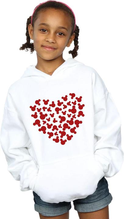 Actual product image Disney Girls Mickey Mouse Heart Silhouette Hoodie (140, 146)