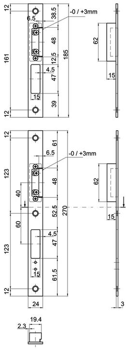 Actual product image MSL Flat strike plates BV-24421 VariFlex (Striking plate)
