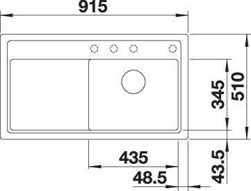 Actual product image Blanco Zenar 5 S (Top-mounted sink, 91.50 cm, 51 cm)
