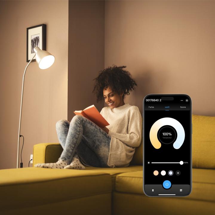 Actual product image Hama Smart LED lamp, Matter, E27, globe, filament G95, RGBW, dimmable, with app (E27, 4.90 W, 470 lm, 1 x, F)