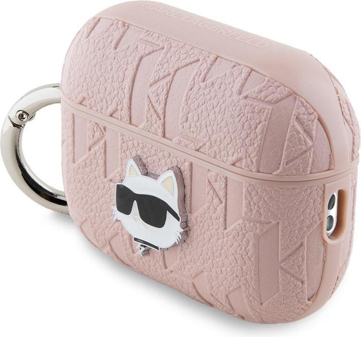 Actual product image Karl Lagerfeld KLAP2PGCHPP AirPods Pro 2 (2022/2023) cover różowy/pink Monogram Choupette Head (Headphone sleeve)