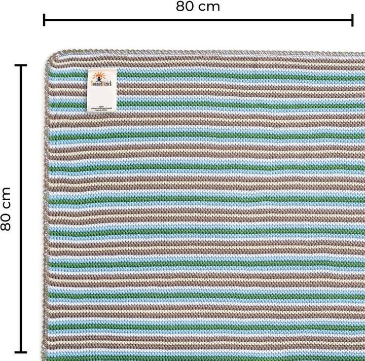 Produktbild Sonnenstrick Kuscheldecke Babydecke Strickdecke Kinder Baumwolldecke Säuglingsdecke (80 x 80 cm)