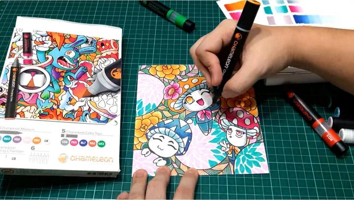 Actual product image Chameleon Watercolour pencils Brushpen Color & Blending Set (Multicoloured, 6 x)