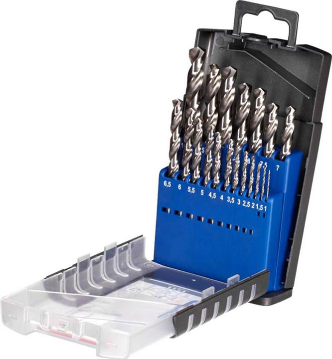 Produktbild kwb Spiralbohrer Set 19-teilig (6 mm, 1 mm, 6.5 mm, 5.5 mm, 10 mm, 1.5 mm, 7 mm, 3 mm, 5 mm, 8.5 mm, 8 mm, 2.5 mm, 9 mm, 3.5 mm, 4.5 mm, 2 mm, 7.5 mm, 9.5 mm, 4 mm)