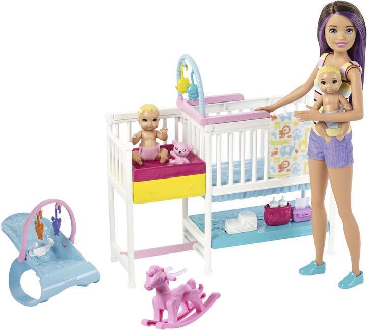 Barbie Skipper Babysitters Inc Nap ‘n' Nurture Nursery Dolls and Playset