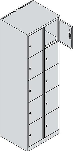 Produktbild C+P CP Classic Plus Schließfachschrank enzianblau, hellgrau 080000-205 S10003, 10 Schließfächer 60,0 x (60 cm, 185 cm)