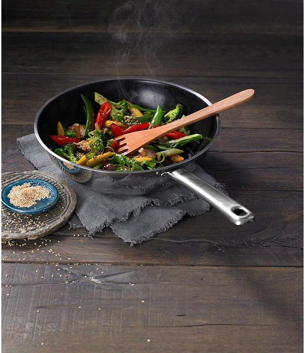 Produktbild Silit Wok Wokpfanne Induktion 28cm Wuhan Edelstahl 18/10 beschichtet (28 cm, Wok Pfanne, Edelstahl)